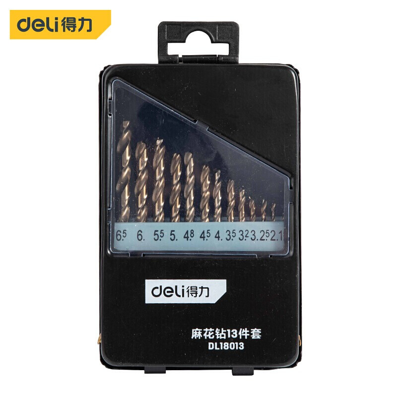 得力(deli) 麻花钻 钻头 金属打孔麻花钻套装 麻花钻1.5-6.5mm DL18013 1套高清大图