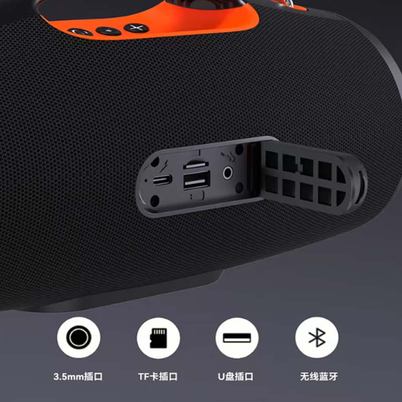 纽曼BT100高保真手提蓝牙音响 黑橙、黑灰高清大图