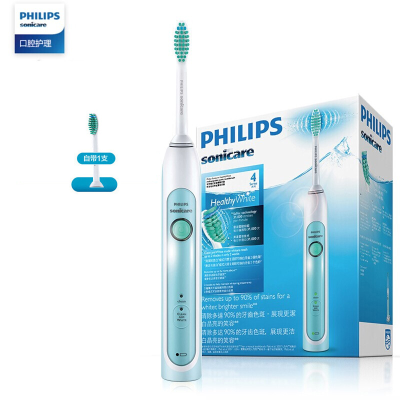 飞利浦(Philips)电动牙刷HX6712/04 充电式31000转/分钟声波震动式成人牙刷 净白清洁两大模式高清大图