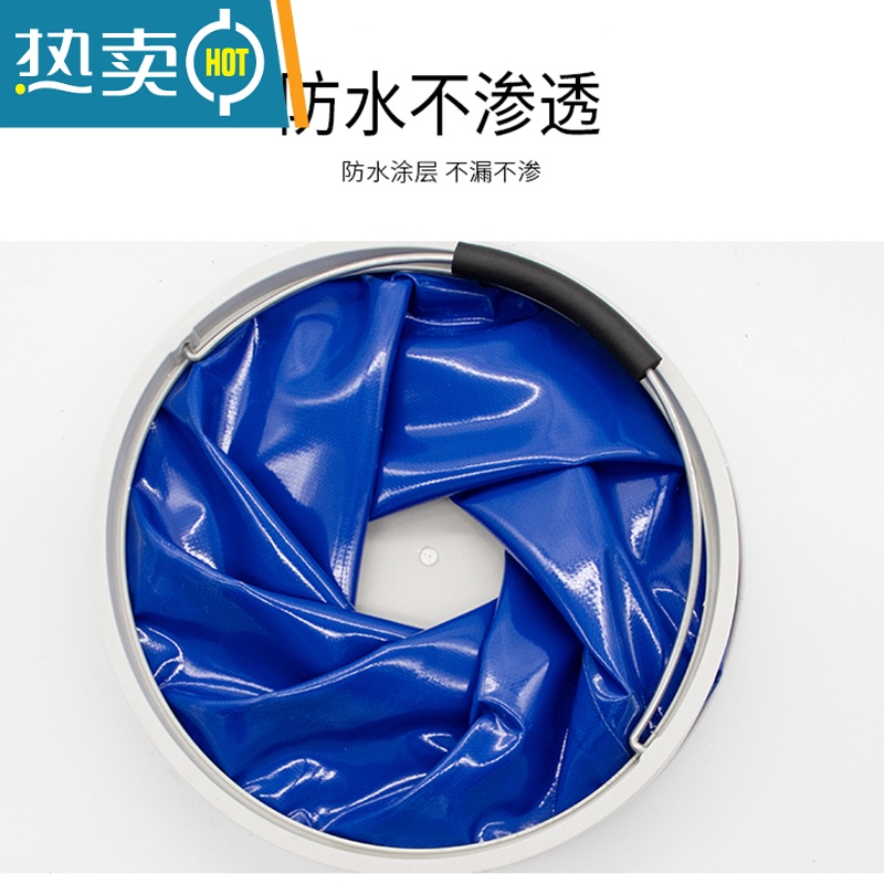 敬平汽车用牛津布大号车载便携式洗车桶户外钓鱼桶伸缩折叠桶 11L折叠水桶+收纳袋高清大图