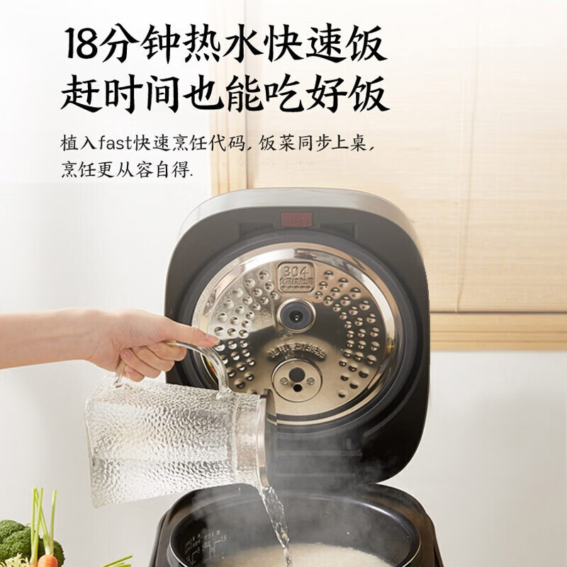 美的(Midea)低糖电饭煲 IH电磁加热 4升生态醒米食材识别语音 Wi-Fi智慧物联[米汤分离] MB-HS4030高清大图