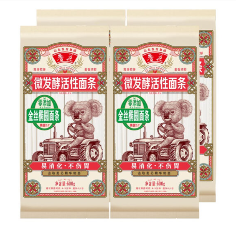 鲁花 考拉系列 椭圆面条600g*4高清大图