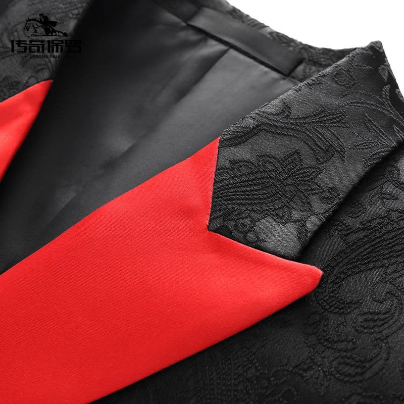 传奇保罗(CHUANQIBAOLUO)休闲西装男套装高品质婚礼西服新郎伴郎两件套男士青年商务正装图片