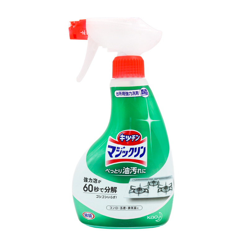 花王Kao日本进口厨房重油污清洁喷雾泡沫型抽油烟机清洗剂瓶装+替换高清大图