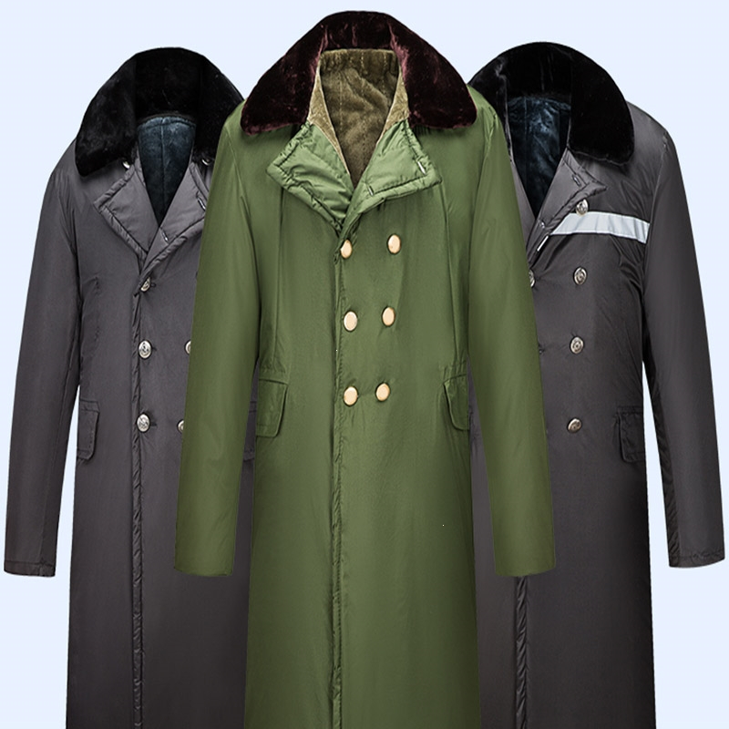 妖怪军棉大衣绿男冬季加厚长款保安棉服冷库防寒劳保用工作服东北棉袄