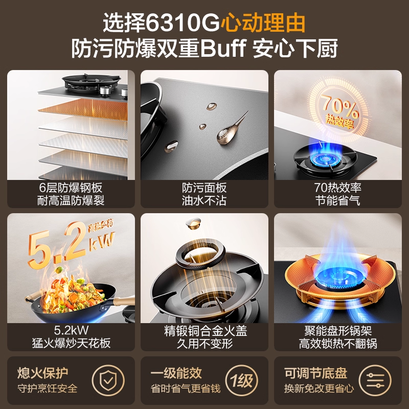 名气燃气灶JZTA6310G高清大图