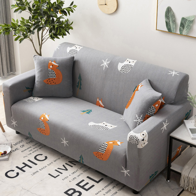 弹力懒人沙发套罩通用型全包萬能套简约布艺沙发垫全盖布 小狸 M码(沙发长度140-185cm适用)一般适合双人位