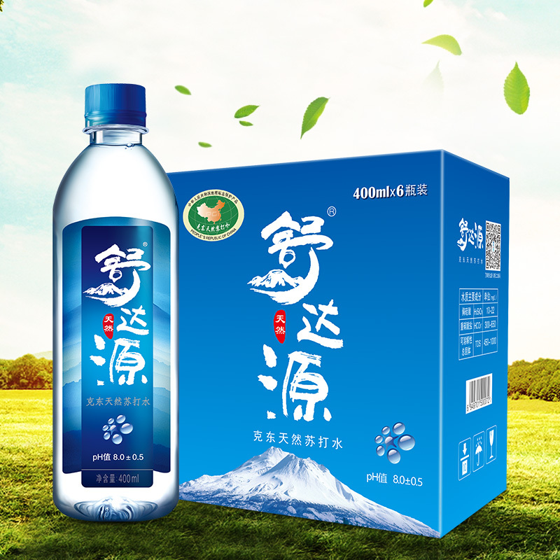 舒达源天然苏打水400ml*6瓶装 天然无气无糖弱碱性饮用水