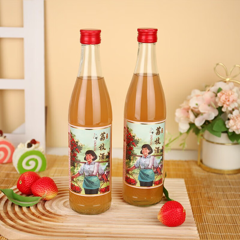 通明山水果酒老味道荔枝酒低度微醺5度 500ml*6瓶整箱装