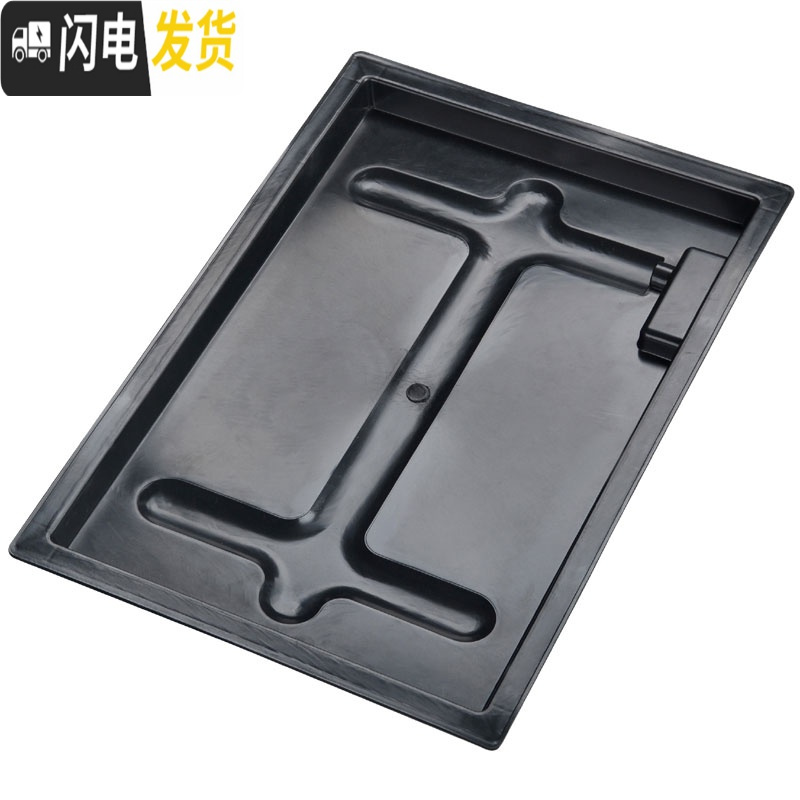三维工匠茶盘接水盘黑色底盘蓄水盘长方形抽屉式茶台排水盘塑料储水盘托盘 储水排水(大)可双用盘茶具