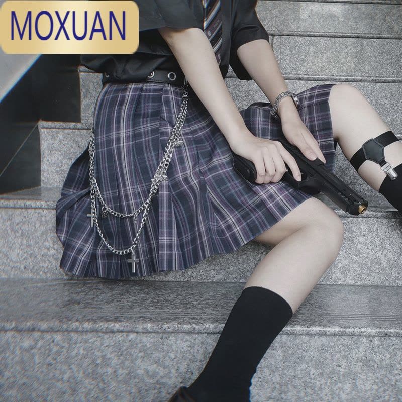 MOXUAN酷A电竞少女裙链jk腰带链条腰链装饰品裤链子配饰ins单孔朋克皮带图片