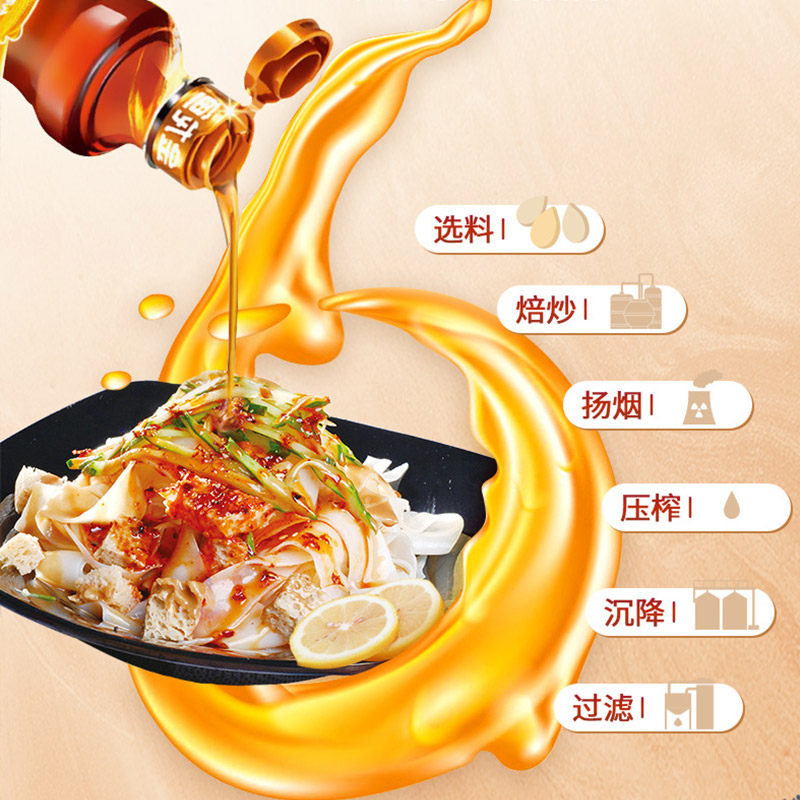 金龙鱼纯芝麻香油450ml 家用调味油麻油凉拌佐餐火锅蘸料物理压榨高清大图