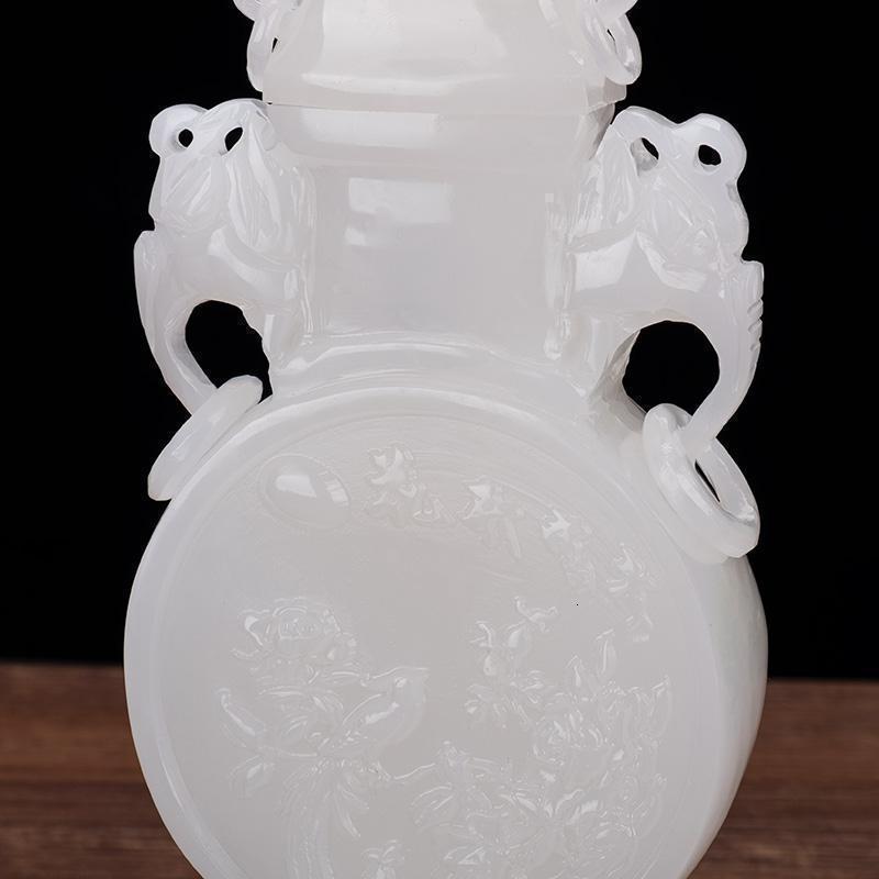 仿古玉花瓶花开富贵中式花瓶客厅玄关摆件家居装饰礼品_642