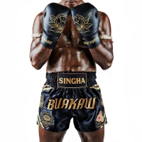 UFC BUAKAW泰国刺绣播求泰拳短裤 搏击散打MMA拳击格斗 男女正品