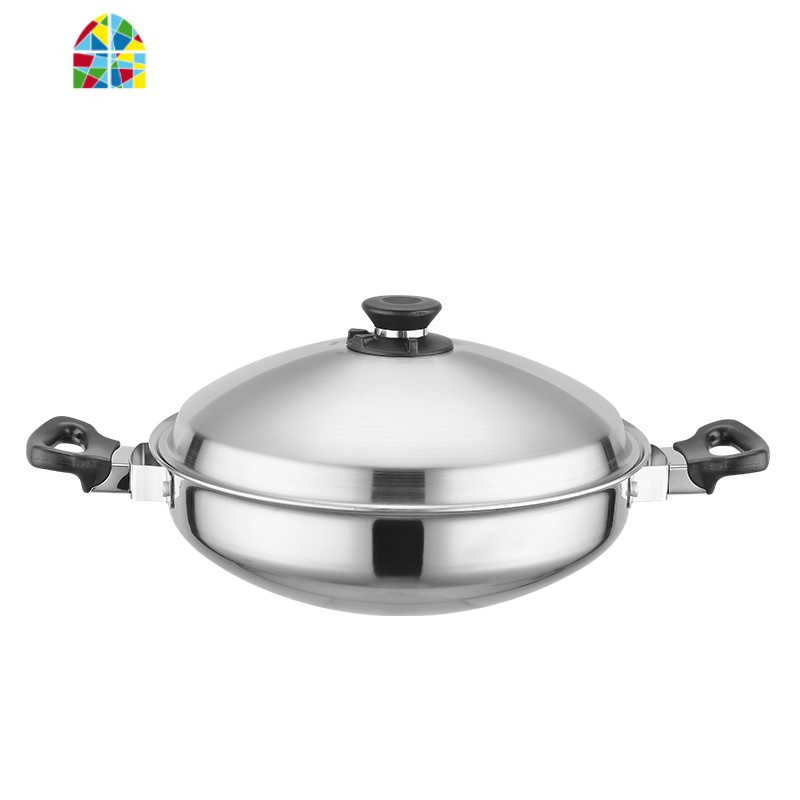 304炒锅皇后锅金锅无涂层锅无水无烟五层复合钢免水炒菜锅 fenghou 36