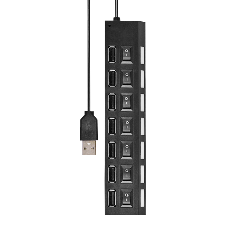 酷比客(L-CUBIC) LCHB18BBK 7口USB2.0集线器带开关HUB扩展坞