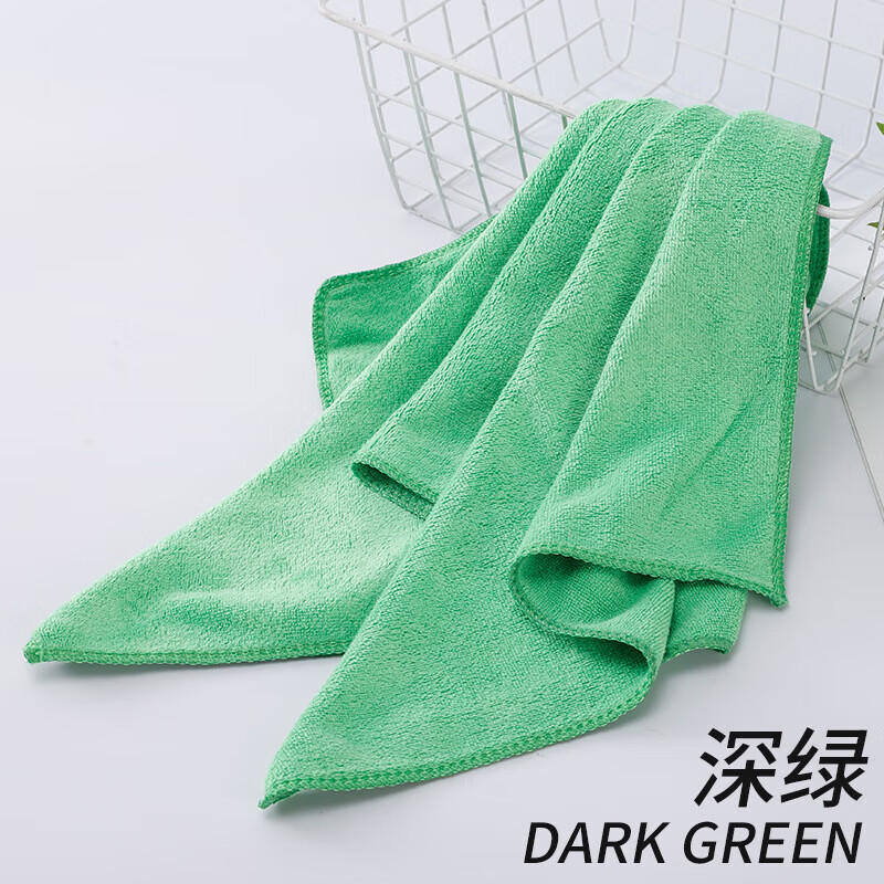 梦莺 清洁厨房抹布加厚款家政保洁毛巾吸水擦桌布玻璃地板清洁抹布40*40cm 绿色款