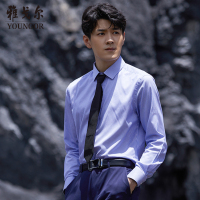 雅戈尔免烫衬衫官方正品2021新款中青年男士春秋装棉弹力衬衣 长袖衬衫修身男