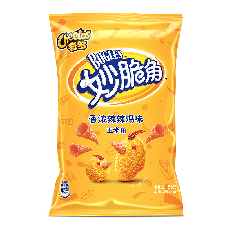 奇多(Cheetos)妙脆角香浓辣辣鸡味65克 袋装 膨化食品
