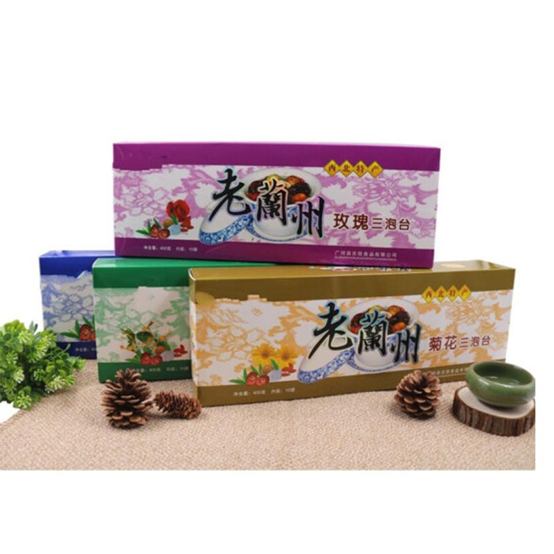 三炮台 甘肃老兰州特产三泡台礼盒装八宝盖碗茶 4盒4种口味 共1600g养生花草茶叶(四盒装)