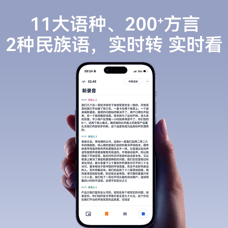科大讯飞(iFLYTEK) AI录音笔Magic 录音转文字同声转译会议纪要 专业录音取证设备小型录音神器 1个高清大图