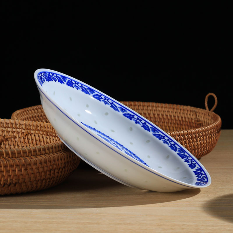 LICHEN 景德镇青花瓷器餐具菜盘子 釉下彩陶瓷碗盘勺碟自由搭配 8英寸汤盘 一个