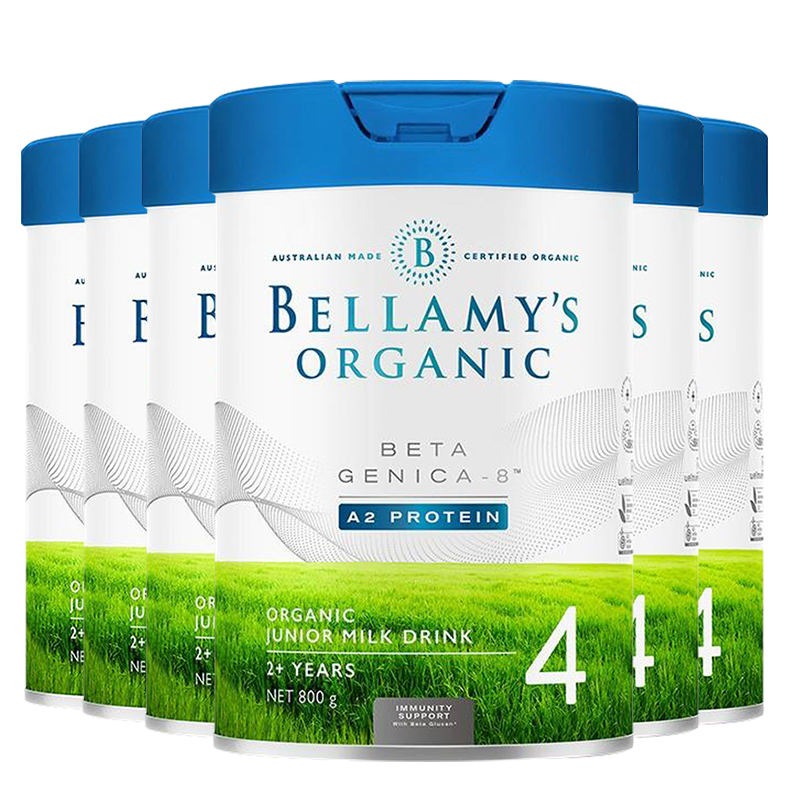 [6罐装 效期26年2月后]原装进口澳洲贝拉米Bellamy’s白金版宝宝有机奶粉4段800g/罐装2岁以上