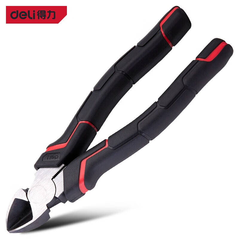 得力工具DL102106省力型日式斜嘴钳6"(新VI)(红色)(把)