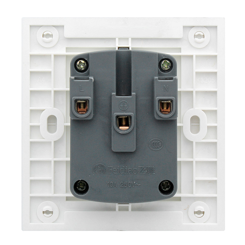 飞雕开关插座面板多孔86型墙壁暗装电源五孔usb带开关16安插座灰yjfy