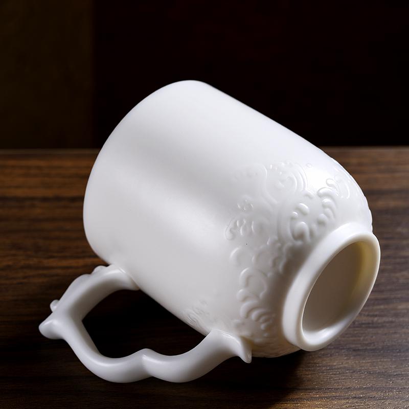 家柏饰(CORATED)白瓷茶水杯家用简约泡茶杯带盖过滤个人杯办公杯酒店会议杯z高清大图