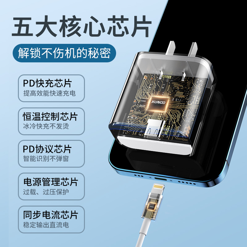 20W快充iphone14充电器头适用苹果13promax闪充PD数据线12Plus插头xr手机iPad专用11一套装x