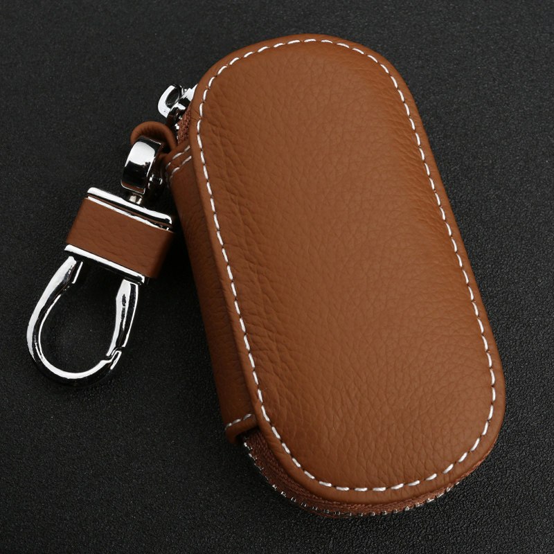 大众汽车真皮钥匙包套大众新速腾高尔夫途观帕萨特polo钥匙专用包棕色