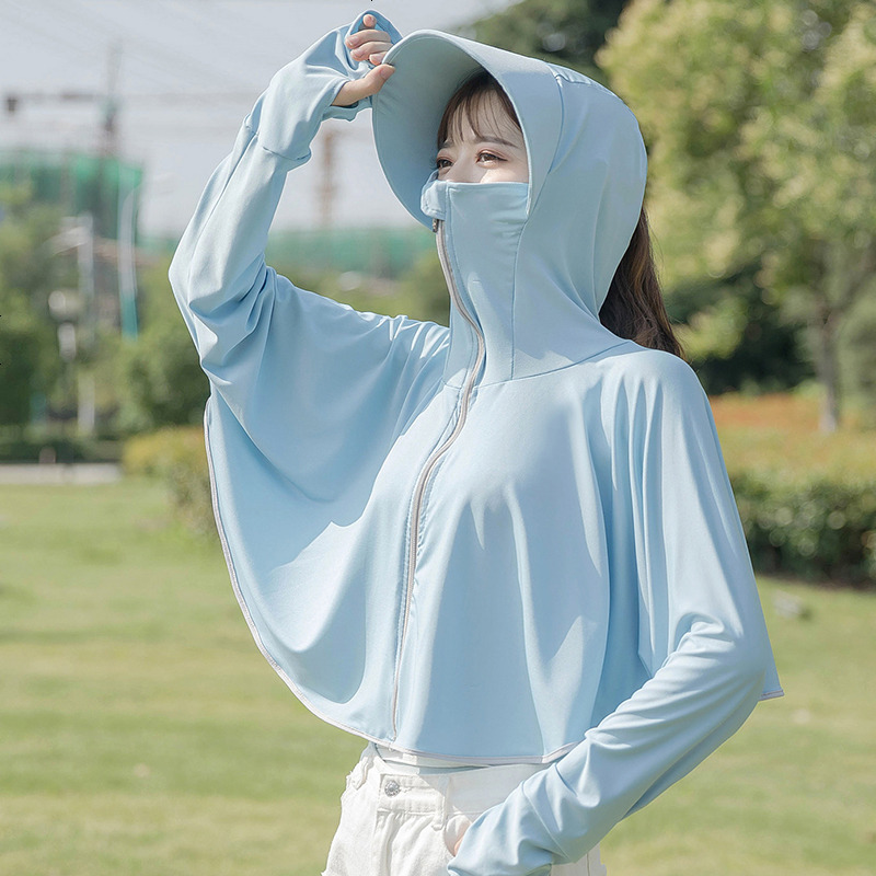 [补贴10%]防晒衣女2020新款冰丝夏季薄款电动车防晒服披肩电瓶车摩托车电车