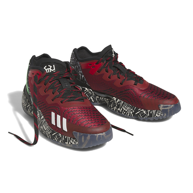 adidas D.O.N. Issue 米切尔4代签名版 轻便耐磨 低帮 篮球鞋 男女同款 红黑 IF2162