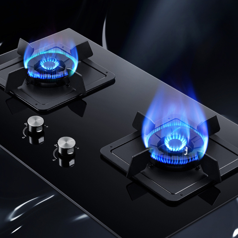 5kw火力燃气灶天然气灶具尺寸可调节大火力双眼灶家用台嵌两用火盖可