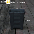 三维工匠升级加厚四方透气青山盆方口控根加仑花盆不烂根月季树脂塑料花盆 黑色【2个装】鼎型控根2号盆（不含托） 大
