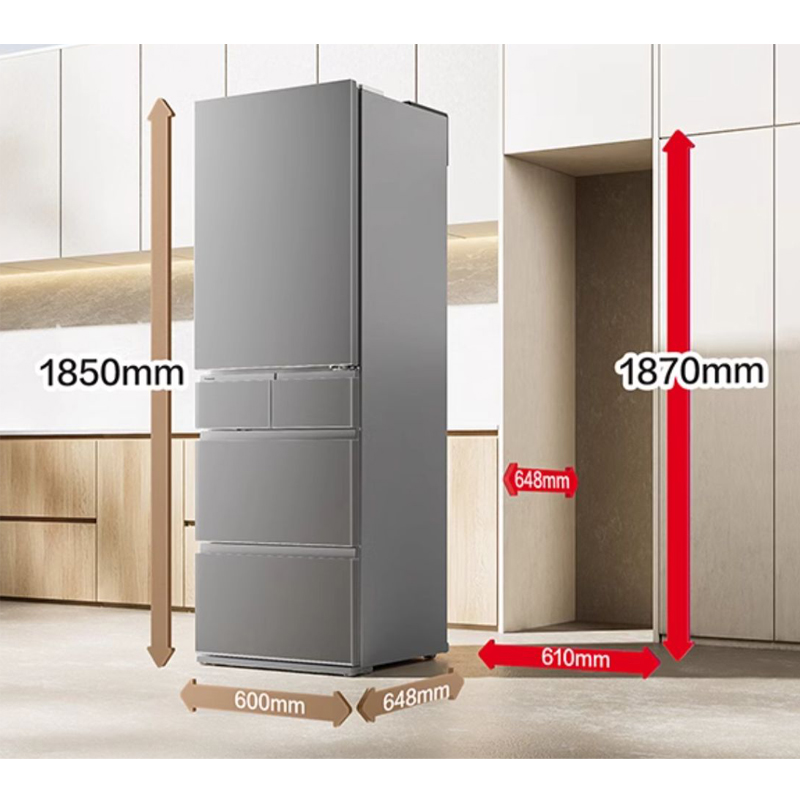 松下 NR-E461SX-S 小冰糕日系多门冰箱法式450升超薄风冷无霜 -3℃微冻保鲜 自动制冰高清大图