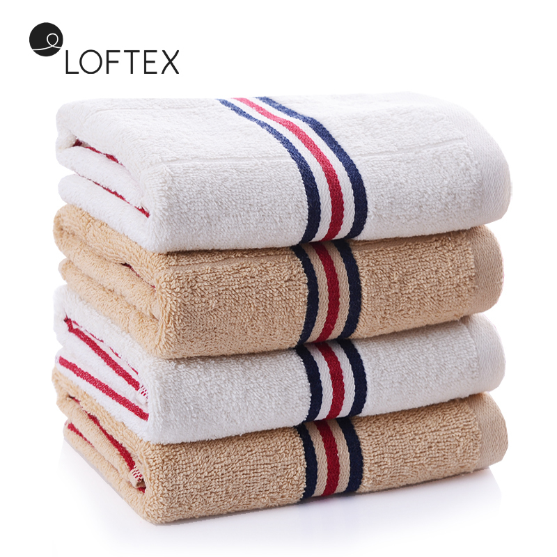 亚光(LOFTEX)毛巾家纺纯棉缎档弱捻脉动面巾两条装 吸水柔软 米2条 90g/条 34*72cm 660602