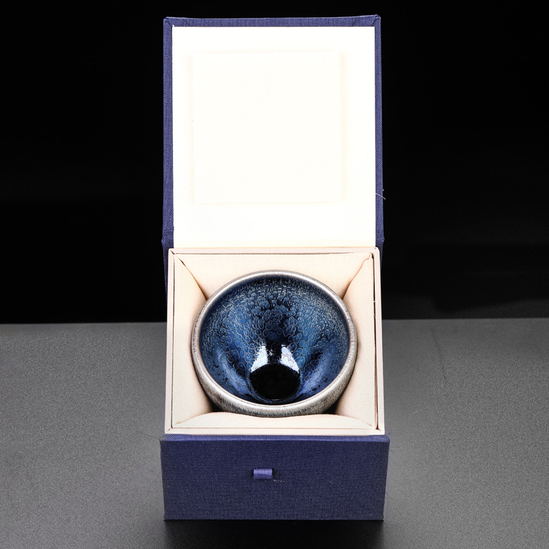 领艺 曹永旺蓝油滴窑变茶杯主人杯功夫茶具办公家用送