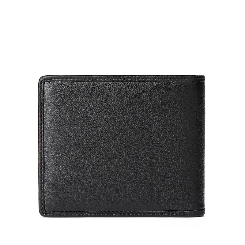 七匹狼钱包男士短款多卡位卡包横款钱夹真皮票夹折叠鹿皮革皮夹 精美礼盒送礼自用送父亲送男友生日礼物