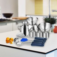 KMW 品味厨房大套装 GtoolsCJ1008 德品质时尚造型设计 304不锈钢 调味罐油壶菜盆果盆炊具 防潮防尘