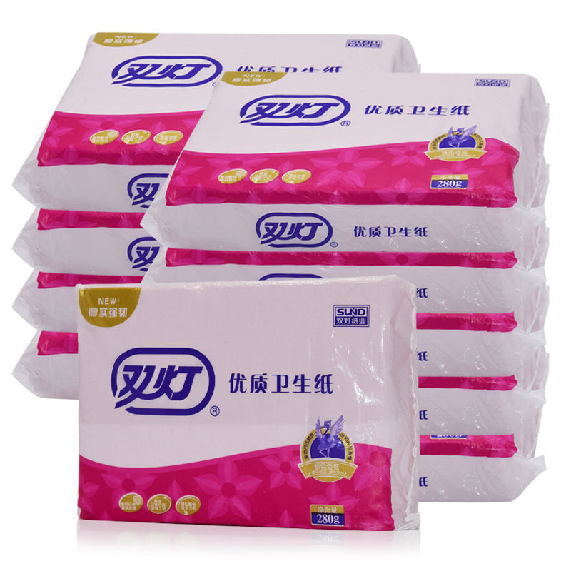 双灯卫生纸 家用厕纸家庭装 280g克红色平板卫生纸高清大图