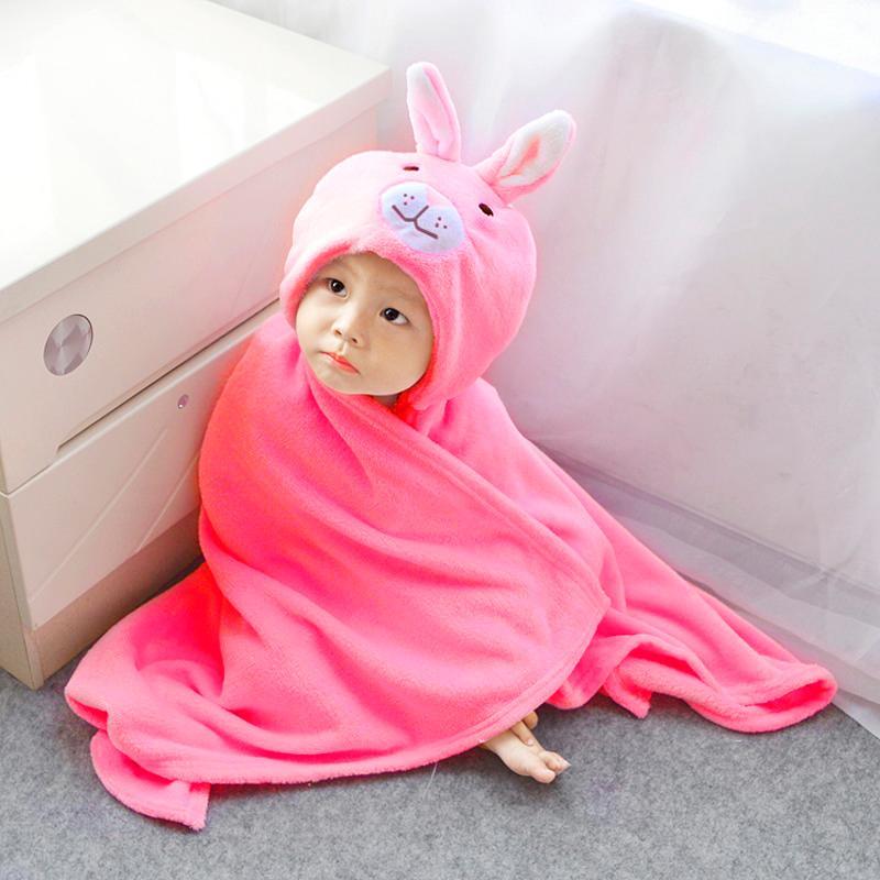 新生婴幼儿抱被冬抱毯珊瑚绒包被披风法兰绒包巾卡通被子斗篷睡袋 免费试穿退货!送运费险 65x95cm
