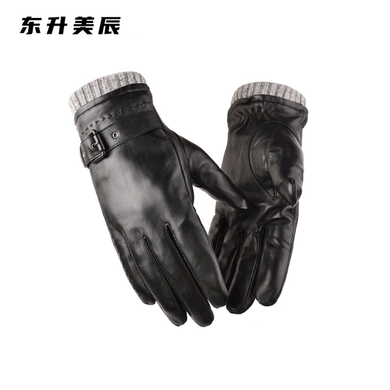 东升美辰 罗口羊皮冬季保暖触屏手套男(M/L) DS-XH013 双高清大图