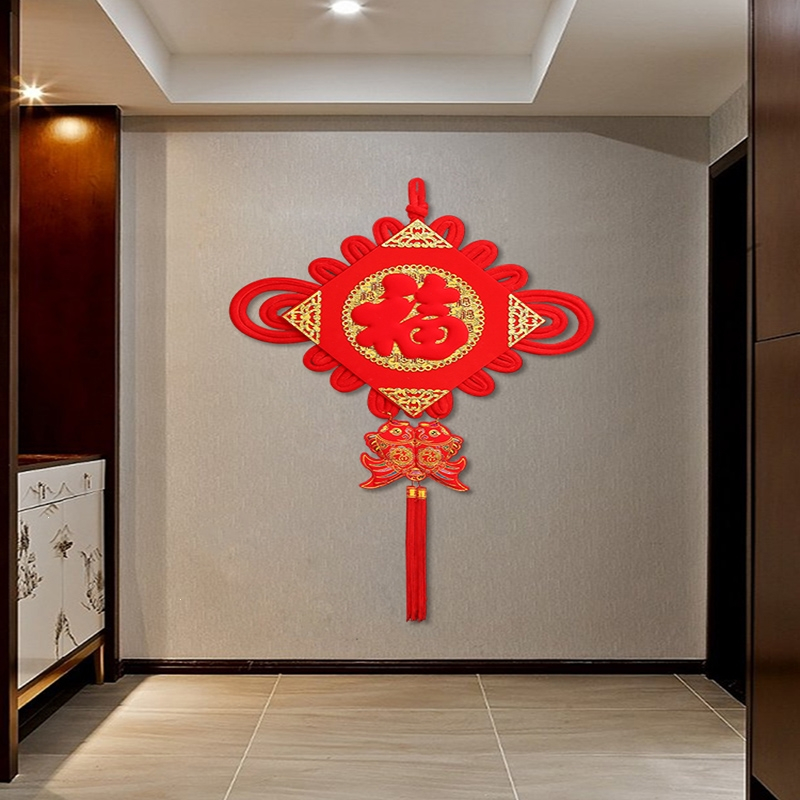 金铂喜中国结挂件客厅大号过年福字挂饰玄关节入户门电视背景墙装饰