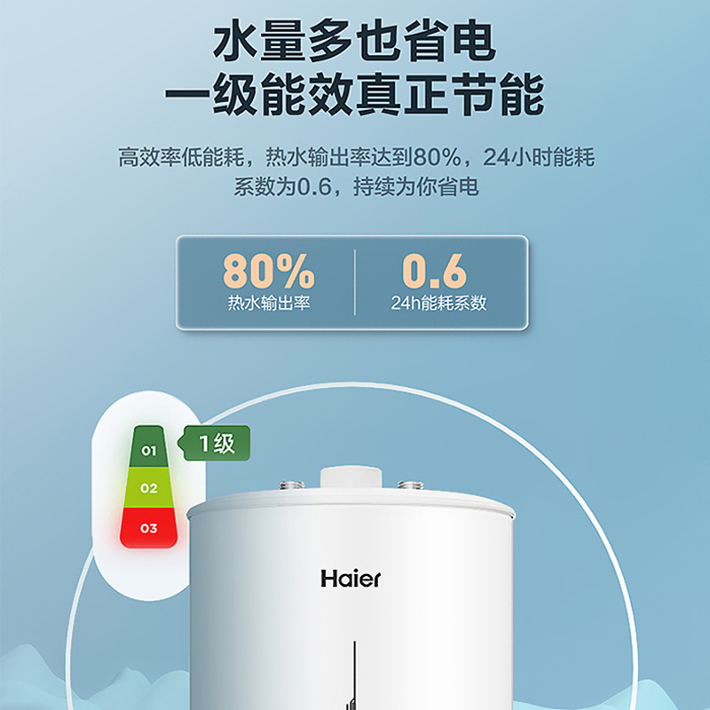 海尔(Haier)小厨宝上出水6.6升一级能效金刚三层胆2200W速热小型电热水器厨宝洗碗神器