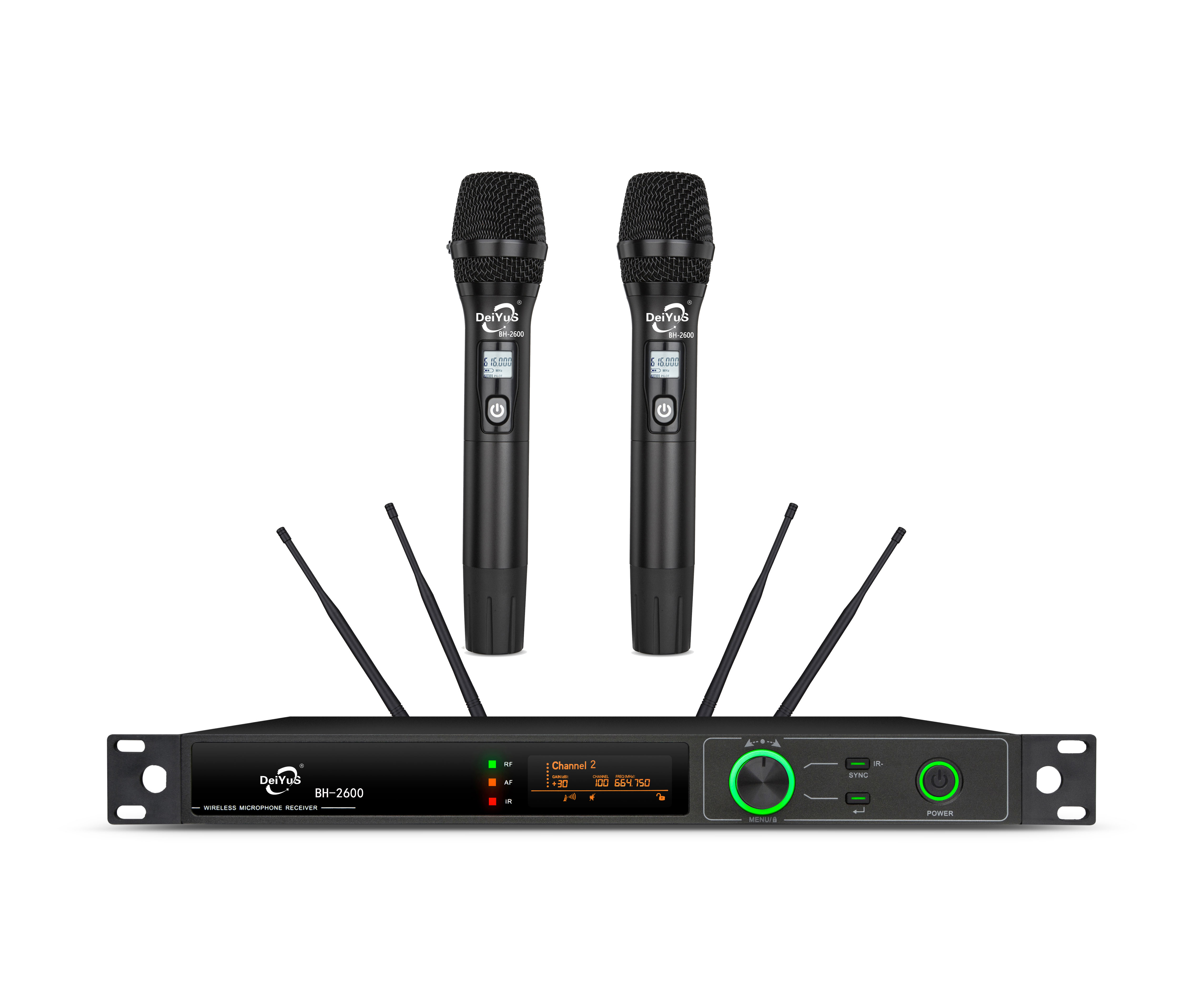 DEIYUS会议话筒真分集一拖二无线手持麦克风BH-2600高清大图