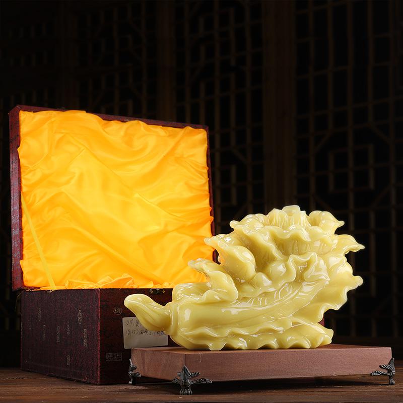 美帮汇玉石白菜摆件大号百财如意工艺品客厅电视柜装饰品高清大图