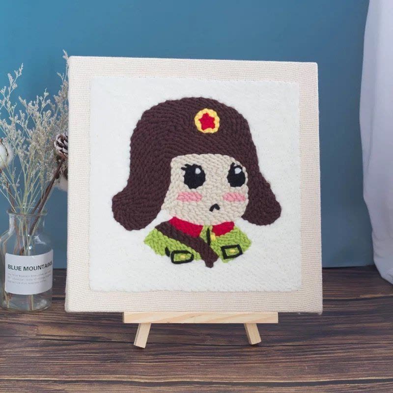 家柏饰(CORATED)俄罗斯戳戳绣diy材料包戳戳秀墩绣手工毛线刺绣戳戳乐墩绣搓搓绣 [可爱萌--无戳笔]图片