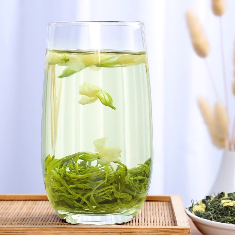 福岗 茉莉花茶特级绿茶茶包浓香型白豪茉莉花茶叶礼盒罐装500g高清大图